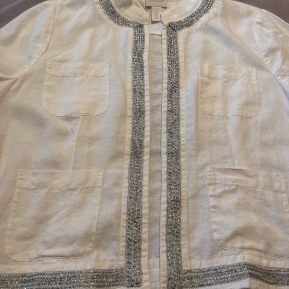 Chico's White and silver Women's Blazer - Picture 4 of 12